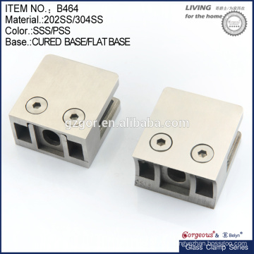 middle size square die-cast stainless steel glass clamp